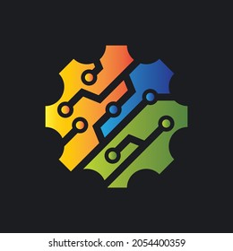 Gear tech logo icon design