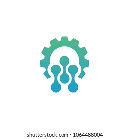 Gear tech logo, vector logo template