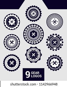 Gear Tech Mechanic Logos Nine Set