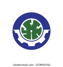 Gear tech vector logo design template.	