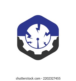 Gear tech vector logo design template.	
