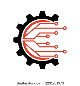 Gear Tech Vector Logo Design Template