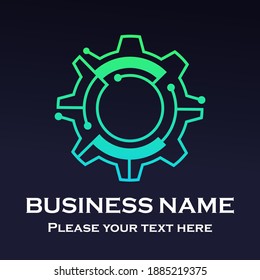 Gear techno logo template illustration