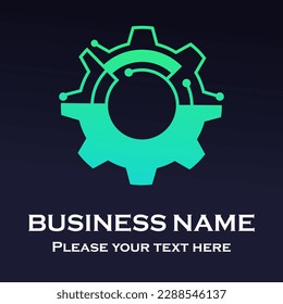 Ilustración de la plantilla del logotipo de Gear techno