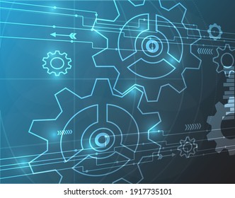 Gear technology background, Digital Abstract technology background, futuristic background