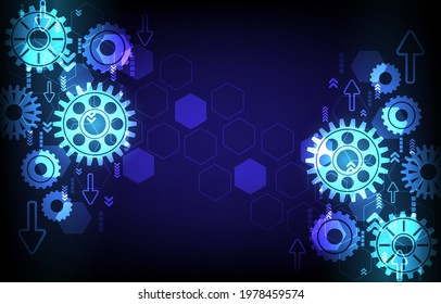 Gear technology background, Digital technology and engineering concept. Vector illustration. EP.1.innovation background vector illustration