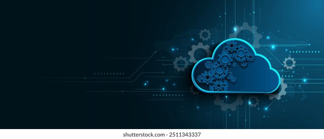 Gear technology background picture Cloud operations and network boards