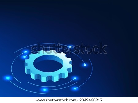 Gear technology gears placed on technology circle It conveys the development of technology that helps the well-being of people and the world's economy to grow rapidly. It's a vector illustration.