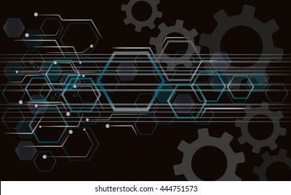 Gear and Technology line space abstract background