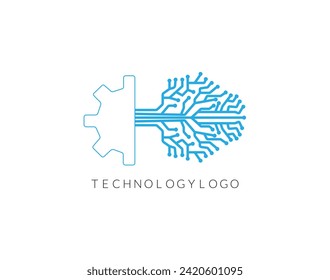 Gear Technology logo design. creative logo design illustration.