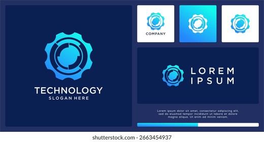 Plantilla de diseño de logotipo de tecnología de engranajes