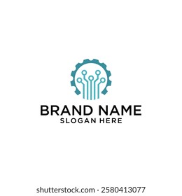 Gear technology logo design vector