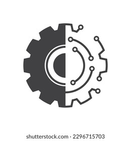 Gear technology logo vector flat design template