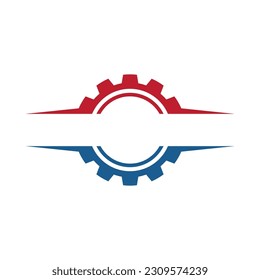 Gear technology logo vector illustration flat design