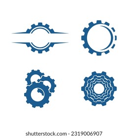 Gear technology logo vector illustration flat design