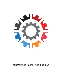 Logotipo del vector de tecnología de engranajes. Icono de tecnología de engranajes abstractos. Ilustración de acciones.