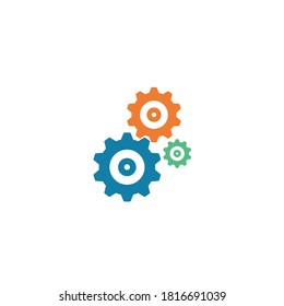 Diseño de la ilustración del icono del vector de la plantilla de engranajes