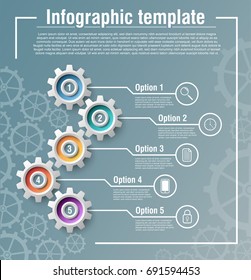 Gear themed infographic template for multiple use.