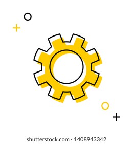 gear thin line icon on white background for web and mobile app. vector illustration easy to edit and customize. eps 10