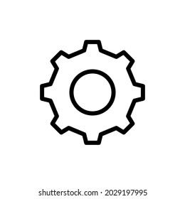 Icono de la línea delgada del engranaje. Símbolo con estilo de contorno de moda. Diseño premium para web y aplicaciones. Perfecto para la interfaz de usuario. 