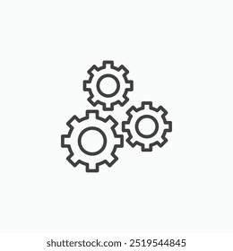 Gear thin liner icon isolated