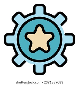 Gear thinking book icon outline vector. Mind think. Critical brain color flat