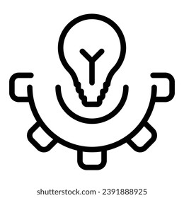 Gear thinking icon outline vector. Human skill. Brain change