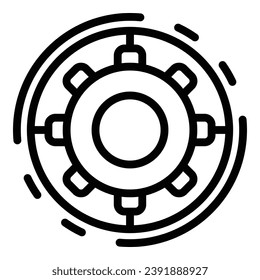 Gear thinking icon outline vector. Skill human. Mind think