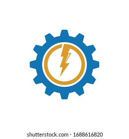 Gear thunder bolt  Template vector icon illustration design