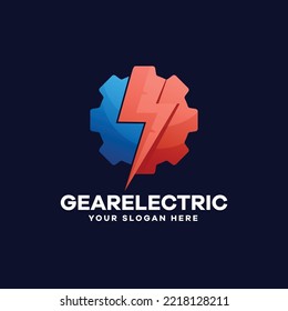 Gear Thunderbolt Electronic Logo Icon Design