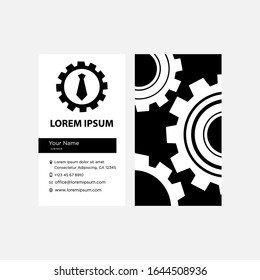 gear and tie, illustrative vector business card template