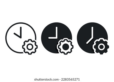 Gear time icon. Illustration vector