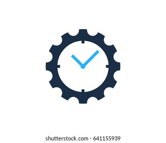 Gear Time Icon Logo Design Element