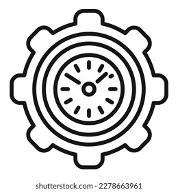 Gear time icon outline vector. Clock project. Schedule team