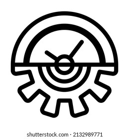 gear time planning process line icon vector. gear time planning process sign. isolated contour symbol black illustration