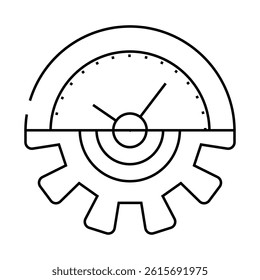 gear time planning process line icon vector. gear time planning process sign. isolated contour symbol black illustration