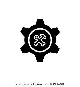 Gear tools construction icons, building, repair and construction sign vector logo icon