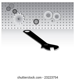 Gear, tools and wrench