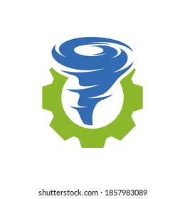 
Gear with Tornado logo vector template, Creative Twister logo design concepts, icon symbol, Illustration