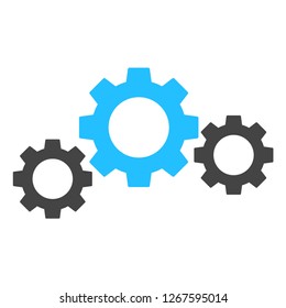 Gear transmission vector illustration on a white background. An isolated flat icon illustration of gear transmission with nobody.