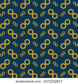 Gear trendy colorful repeating pattern seamless vector illustration background