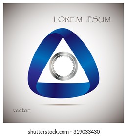  Gear in  triangular ribbon,  Vector