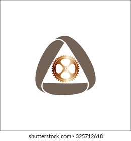 Gear in triangular ribbon, Vector