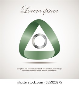 Gear in triangular ribbon, Vector