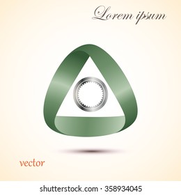 Gear in triangular ribbon, Vector