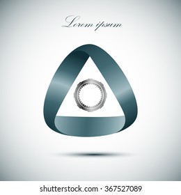 Gear in triangular ribbon, Vector