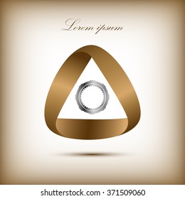 Gear in triangular ribbon, Vector