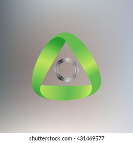 Gear in triangular ribbon, Vector