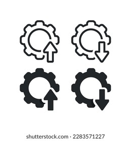 Gear up. System down icon. illustration vector