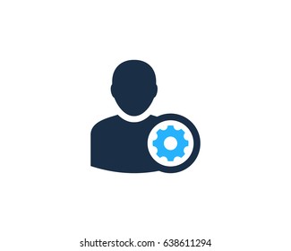 Gear User Icon Logo Design Element